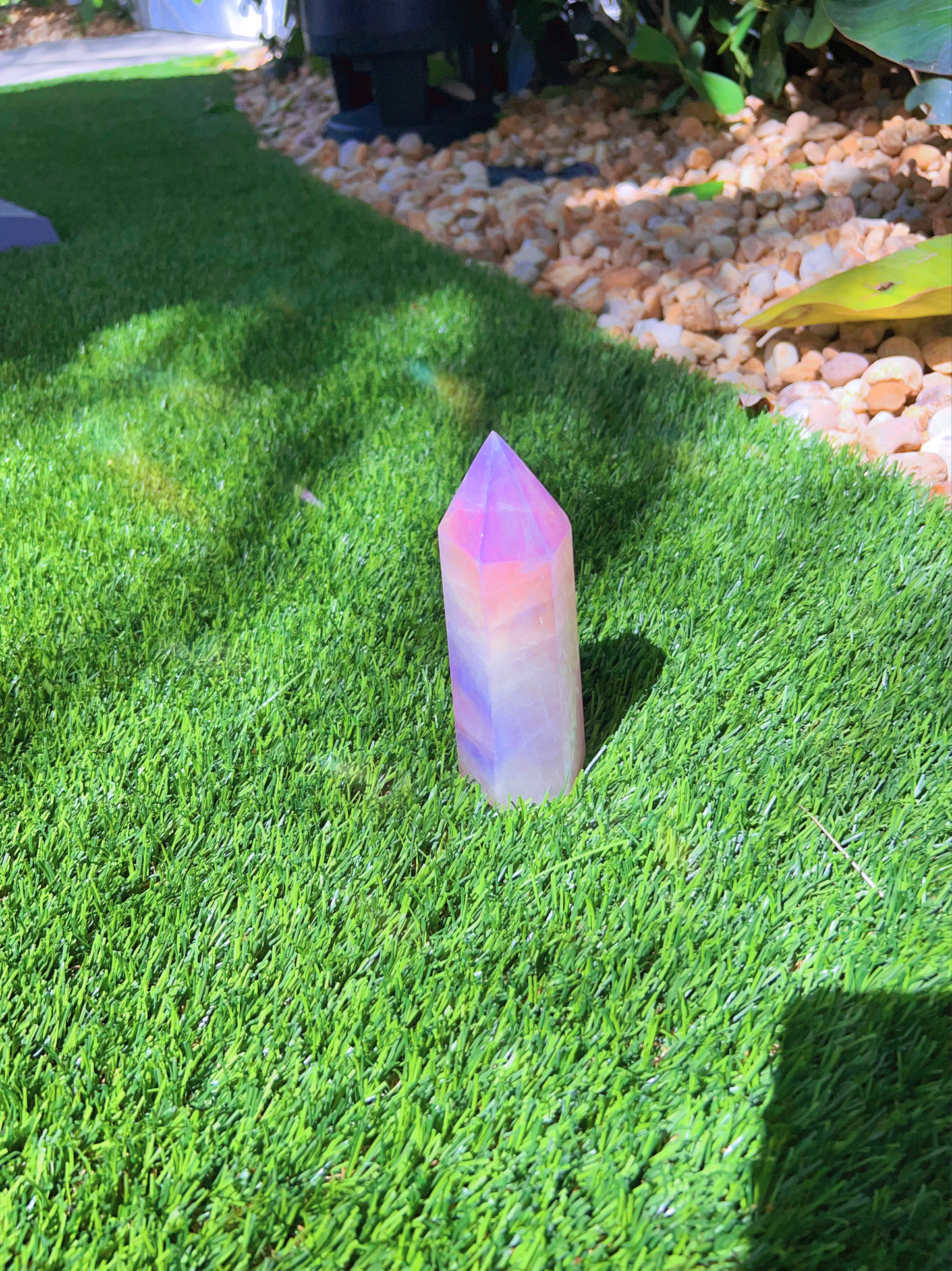 Aura Rose Quartz Point