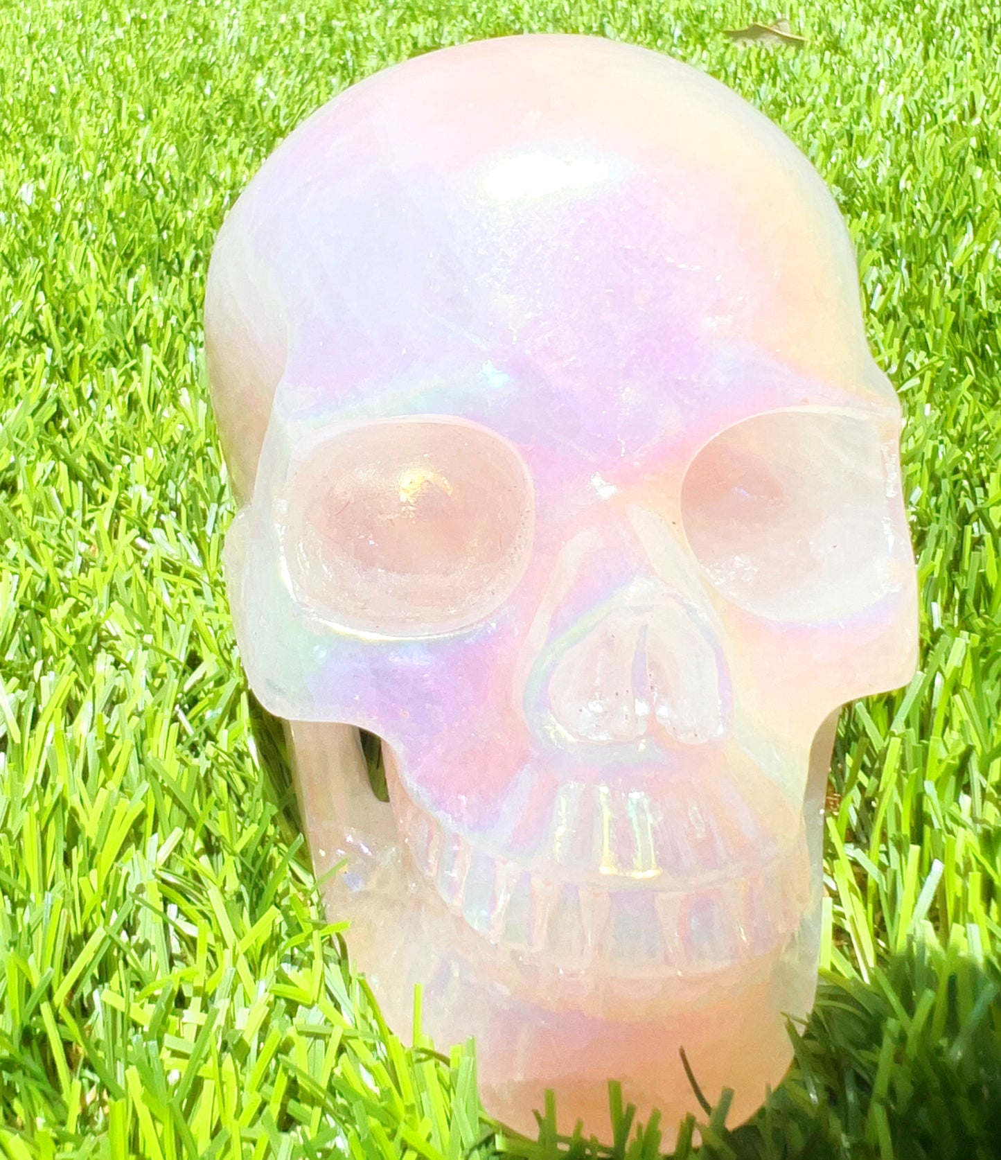 Aura Rose Quartz Skull