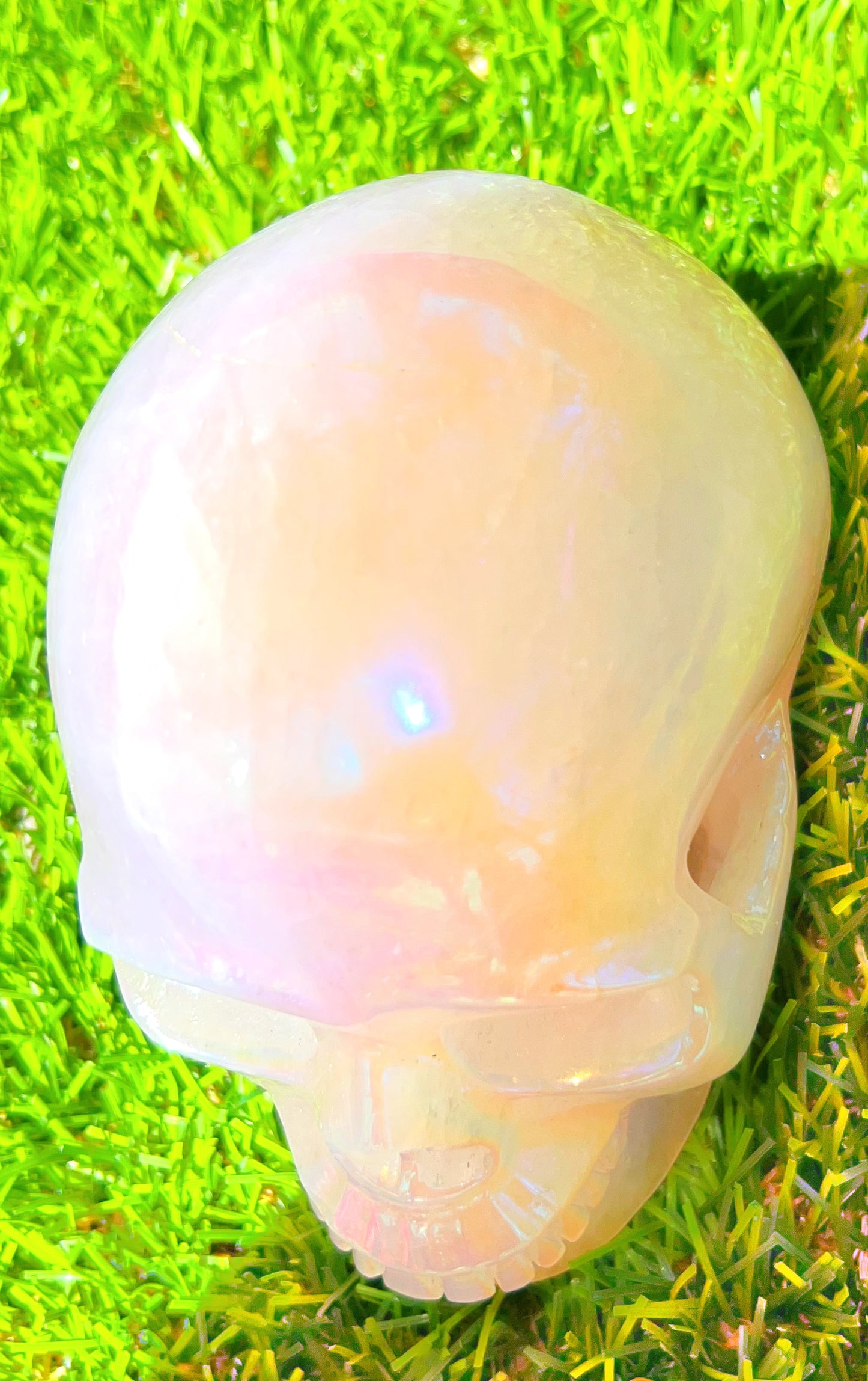 Aura Rose Quartz Skull