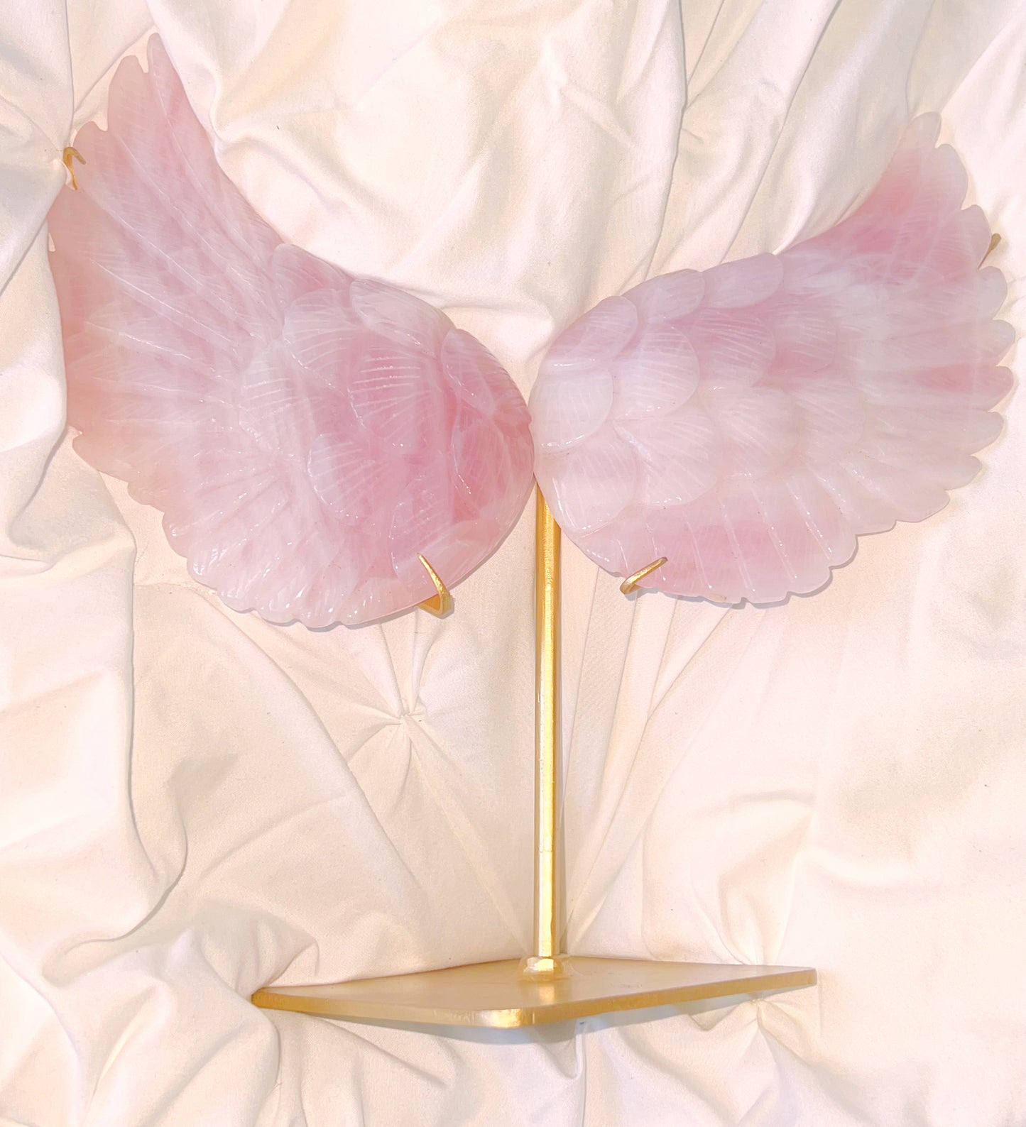 Rose Quartz Angel Wings