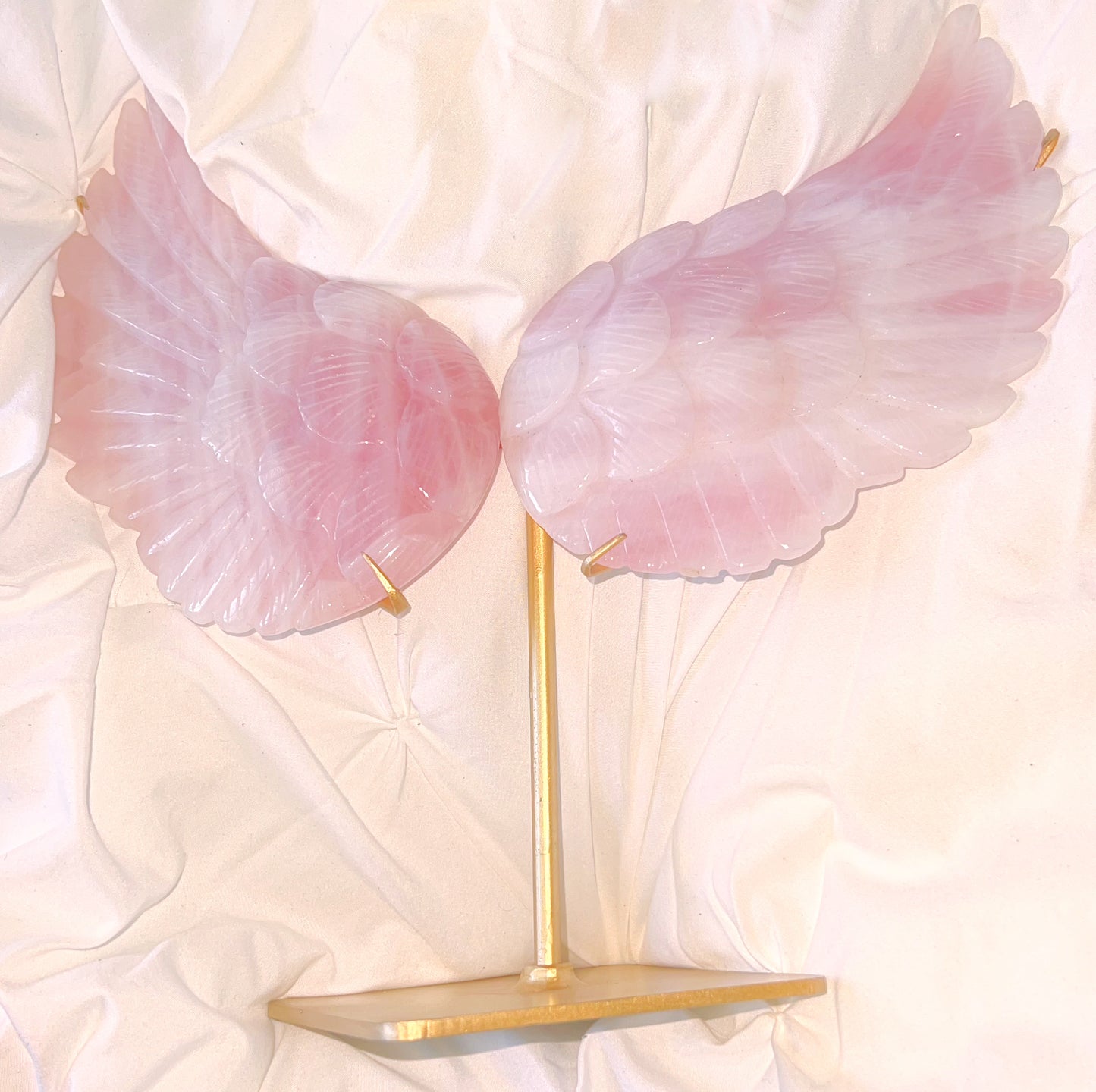 Rose Quartz Angel Wings