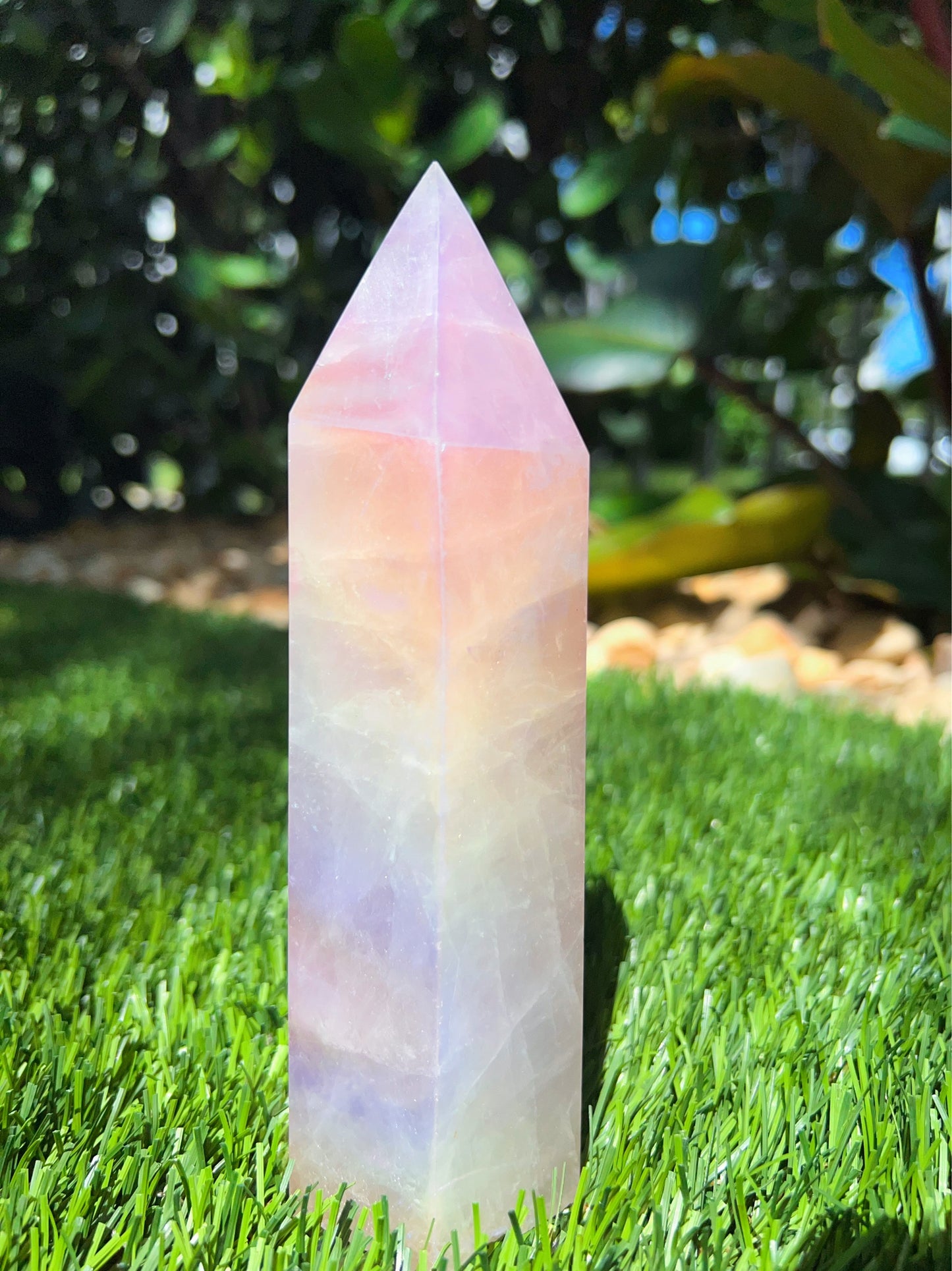 Aura Rose Quartz Point