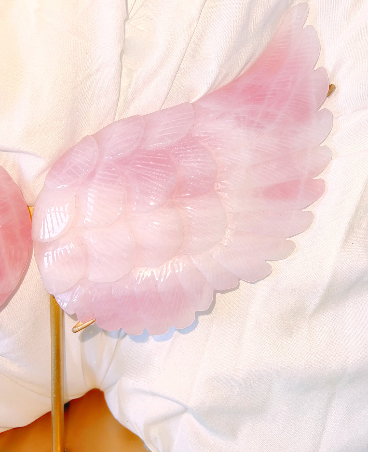 Rose Quartz Angel Wings