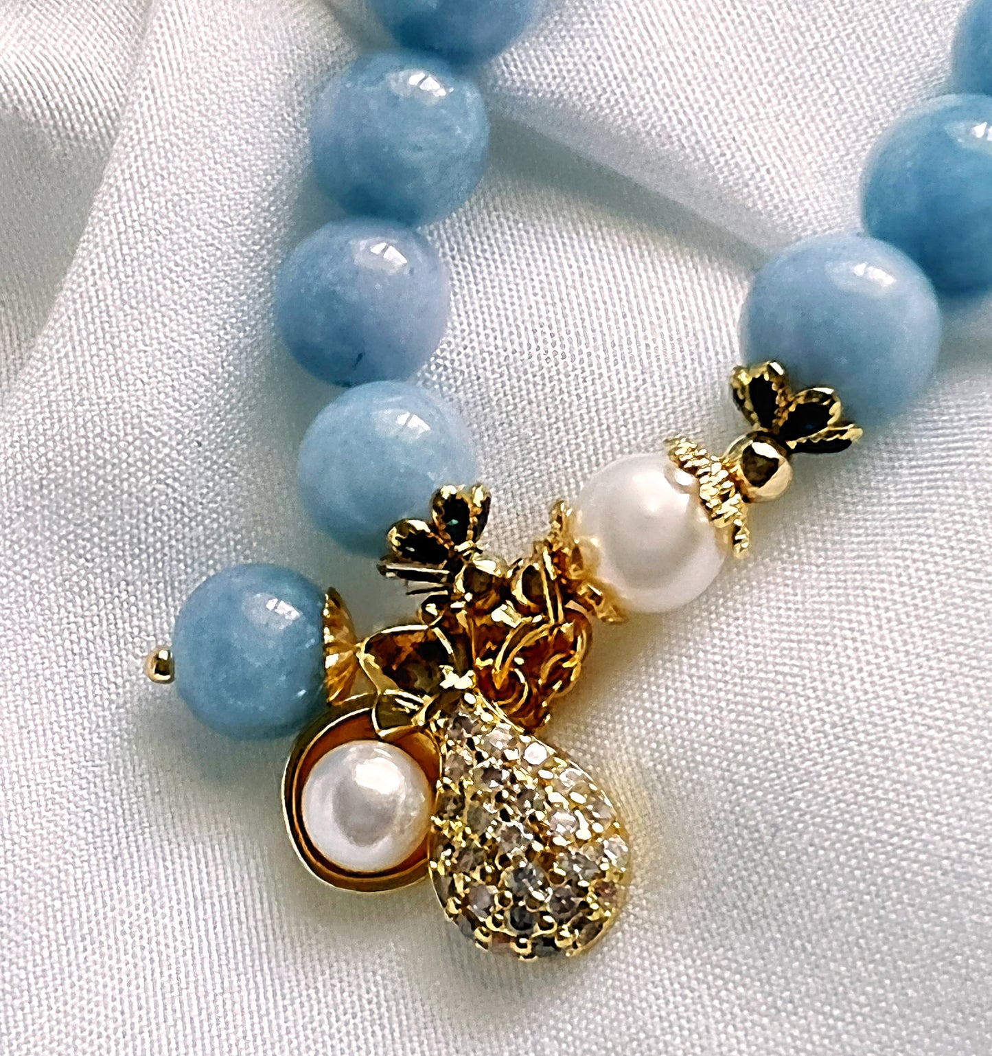 Aquamarine Pearl Bracelet